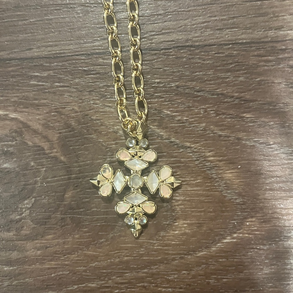 Kendra Scott Gold Kinsley Statement Necklace Ivory Mix